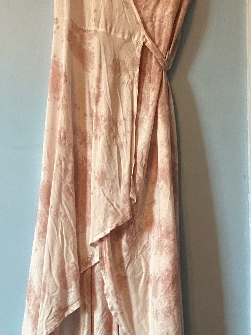 Band of Gypsies Pink Blush Tie-Dye High-Low Wrap Skirt